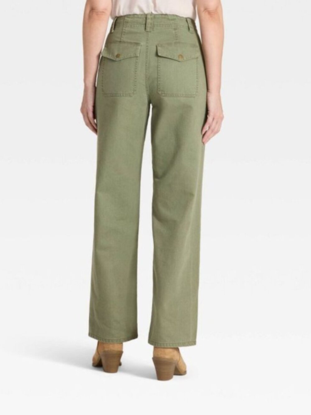 Universal Thread Mid Rise Straight Leg Cargo Pant Green Size 4 Like New - Picture 2 of 15